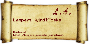 Lampert Ajnácska névjegykártya